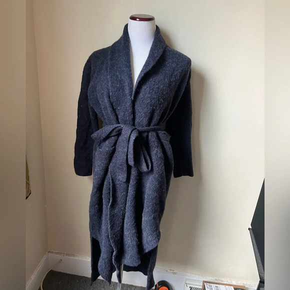Peruvian Connection Navy Blue Duster Sweater, size medium - Picture 2 of 4